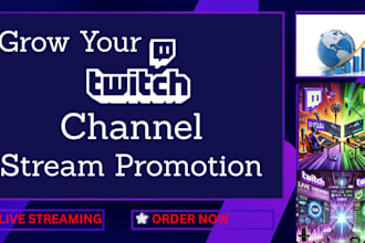 do twitch channel promotion to get live viewers, followers and chatters