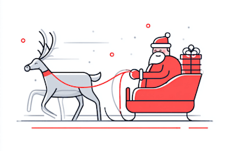 create flat line vector illustration for icons stickers website, christmas theme
