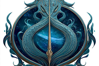 draw a fantasy book novel series logo