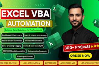 create excel vba, macros, dashboards, pivot tables, and data analysis solutions