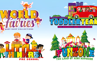 do kids, children, daycare, childcare, preschool and toy shop logo design