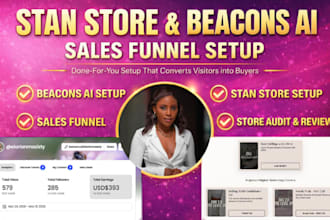do affiliate marketing sales funnel and setup stan store beacons ai store
