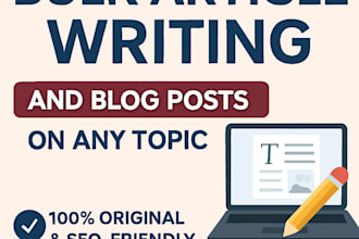 write bulk SEO articles and blog posts on any topic