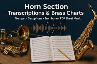 create sheet music and brass charts for any horn section