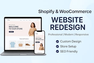 redesign and customize your woocommerce or shopify website