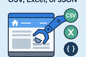 extract data from any website and deliver it in CSV, excel, or json