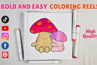 color your bold and easy pages and create fun 4k videos KDP