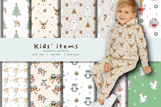 create cute seamless patterns for kids items