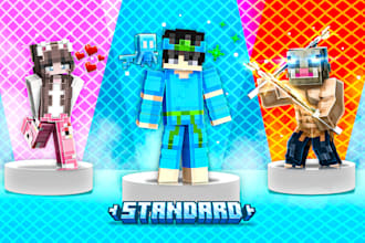 make professional 3d render of your minecraft skin