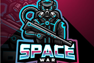 design a custom space themed gaming logo for your team, stream, or brand
