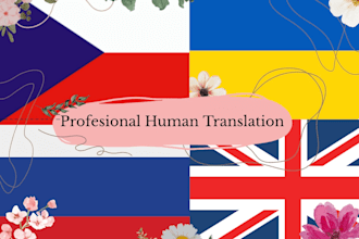 translate english, czech, russian,ukrainian professionally