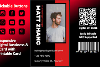 design vcard business card with qr code