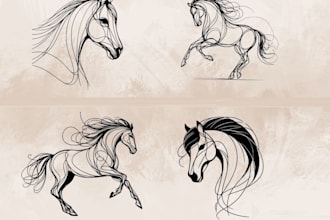 design pet animal in line art, one line art, line art icon illustration logo