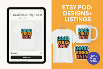 create high converting etsy print on demand designs and listings