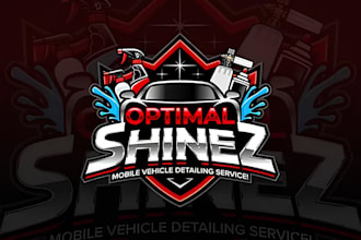 design a mobile detailing automotive racing car wash logo