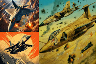 illustrate and military aircraft, vehicle military art, military illustration