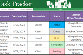 create and organize an administrative task tracker