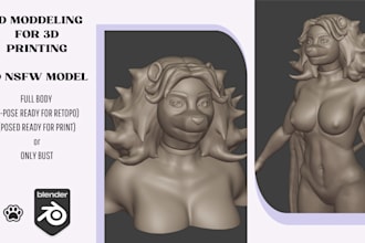 create 3d sculpt character nsfw models for 3d printing, furry nsfw