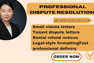 draft a small claims court letter, landlord to tenant dispute letter in 24hrs