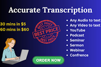 transcribe interview podcast audio transcription in 3 hours