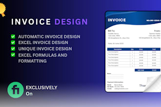 design invoice,letterhead,receipt,price list in microsoft excel