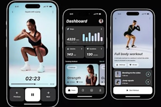 custom fitness mobile app,workout tracking, gym website,sport app,health app,ios