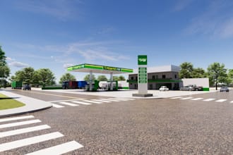 invent 3d exterior ev charging station,gas station,user amenities,element,revit