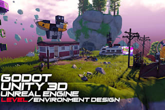 design lowpoly 3d game environment and level design