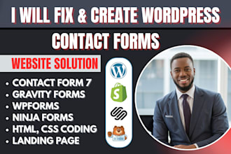 fix, create wordpress contact form 7, gravity form, ninja form, wp form html css