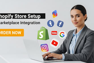 setup shopify store marketplace goggle facebook instagram youtube website