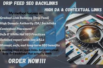 create drip feed SEO backlinks with high da and contextual links