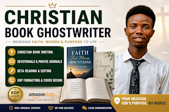 ghostwrite, edit, format christian books and devotionals for amazon KDP