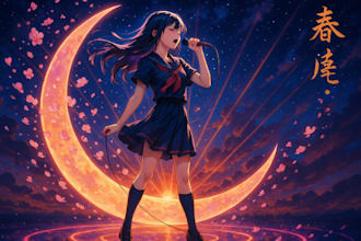 compose and sing powerful female anime opening song in j pop or j rock style