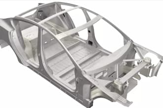 3d car automotive body structure frame,suspension model for 3d print or autocad