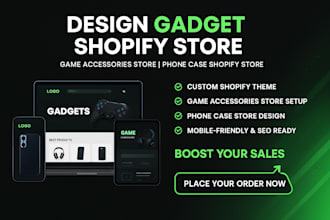 design gadget shopify store, game accessories store, phone case shopify store