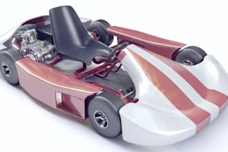 design 3d car race interior and exterior,3d go kart chassis,suspension model,cnc