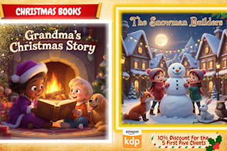 christmas book illustration, children story book illustration, christmas