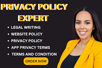 draft USA or UK custom privacy policy and terms for your website or mobile app