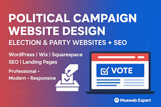 design political campaign website, political leads political marketing manager