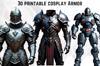design realistic 3d cosplay armor, wearable armor, and 3d printable armor models