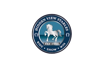 design unique fancy horse show barn logo