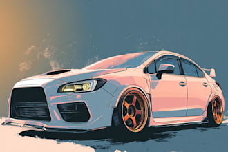 draw vector illustration of your car