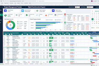 build excel project management tracker, advanced dashboard and automated reports