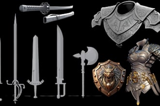 do custom 3d cosplay sword weapon accessories armor props badge for 3d printing