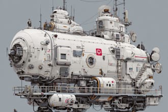 design futuristic space fleet illustrations