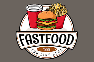 design a bold and eye catching fast food logo for your restaurant