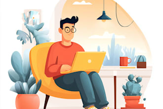 create flat vector illustration for web and app