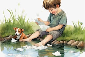 watercolor children storybook illustration