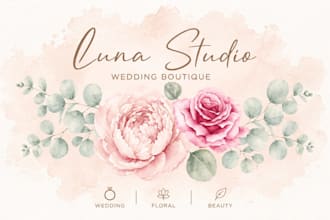 design a unique watercolor logo for your brand