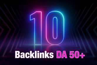 10 high quality backlinks da50 plus links